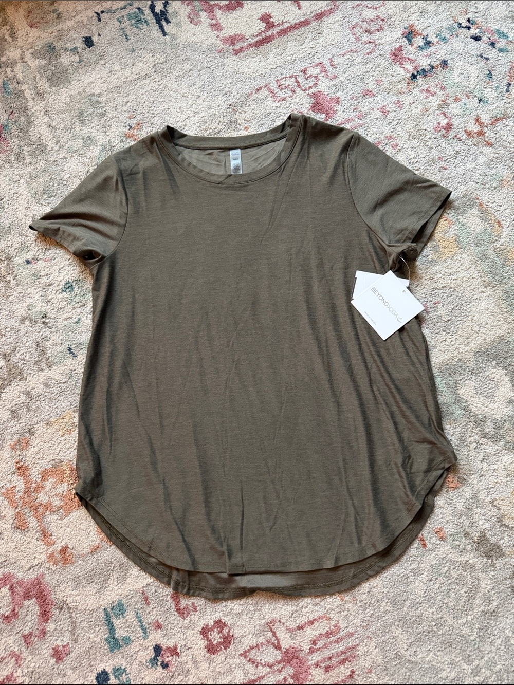Beyond Yoga Olive Short-Sleeve Crew Tee